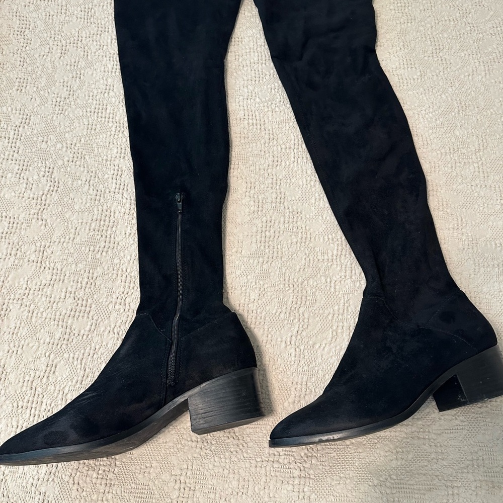 Steve Madden Black Suede Over-the-Knee Boots